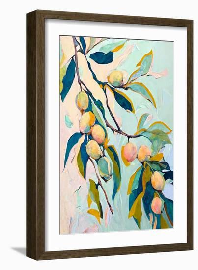 Peach Fruit Branch I-Avril Anouilh-Framed Art Print