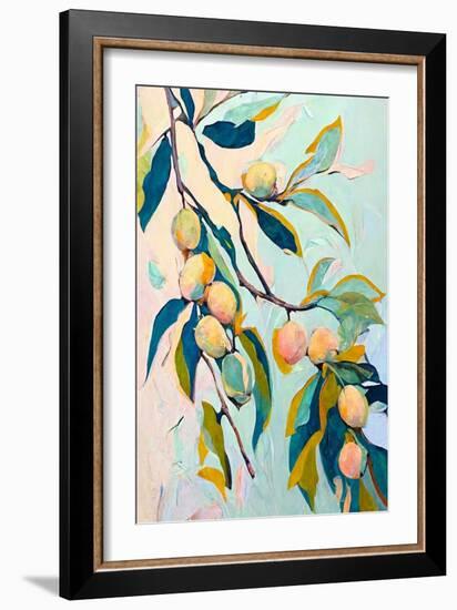 Peach Fruit Branch I-Avril Anouilh-Framed Art Print