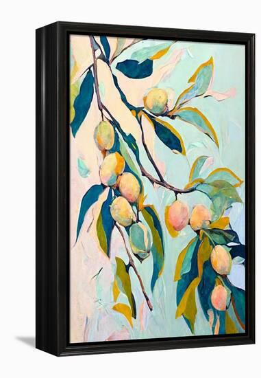Peach Fruit Branch I-Avril Anouilh-Framed Stretched Canvas