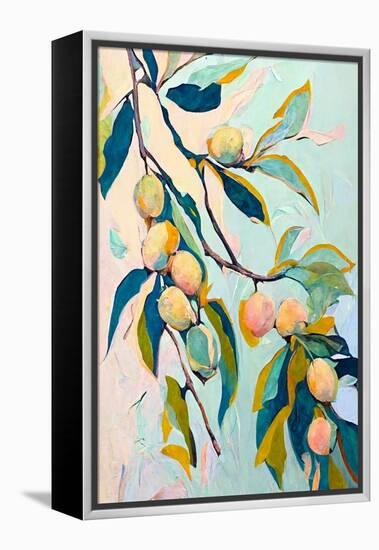 Peach Fruit Branch I-Avril Anouilh-Framed Stretched Canvas