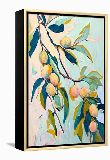 Peach Fruit Branch I-Avril Anouilh-Framed Stretched Canvas