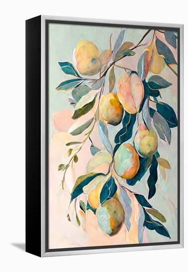 Peach Fruit Branch-Avril Anouilh-Framed Stretched Canvas