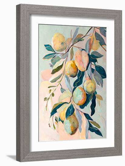 Peach Fruit Branch-Avril Anouilh-Framed Art Print