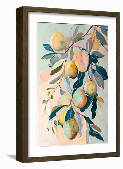 Peach Fruit Branch-Avril Anouilh-Framed Art Print