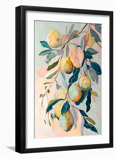 Peach Fruit Branch-Avril Anouilh-Framed Art Print