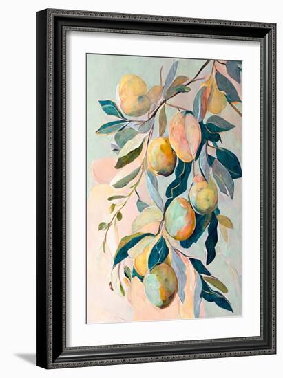 Peach Fruit Branch-Avril Anouilh-Framed Art Print