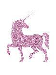 Pink Glitter Unicorn-Peach & Gold-Art Print