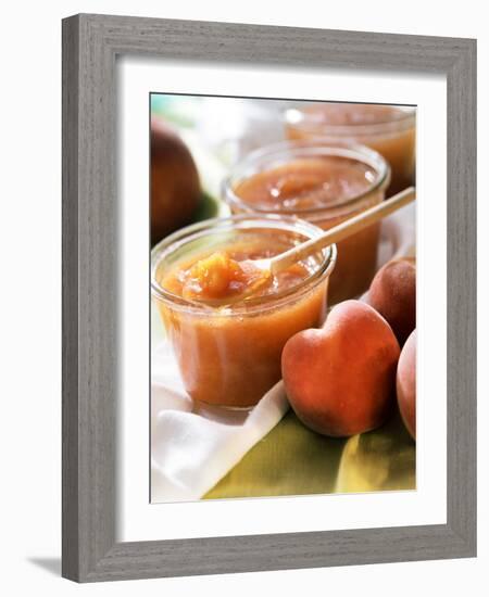 Peach Jam in Preserving Jars-Eising Studio - Food Photo and Video-Framed Photographic Print