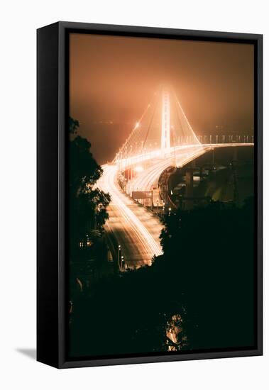 Peach Night Glow and Fog at Oakland Bay Bridge, Northern California-Vincent James-Framed Premier Image Canvas