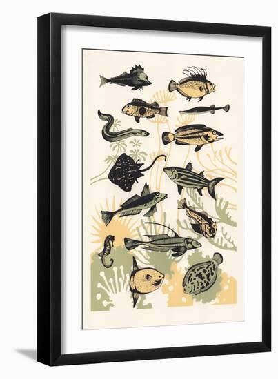 Peach Seaweed Fish, 2015-Eliza Southwood-Framed Giclee Print