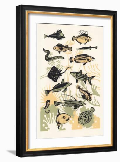 Peach Seaweed Fish, 2015-Eliza Southwood-Framed Giclee Print