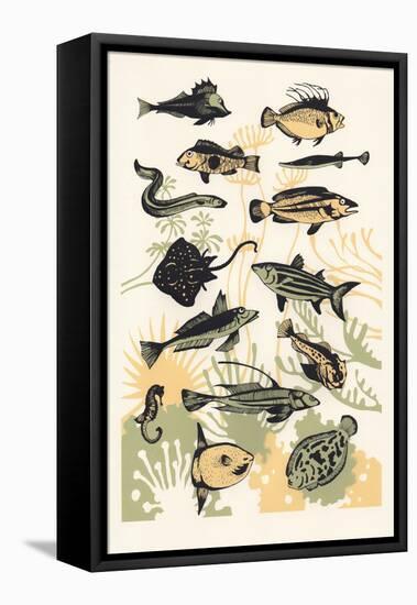 Peach Seaweed Fish, 2015-Eliza Southwood-Framed Premier Image Canvas