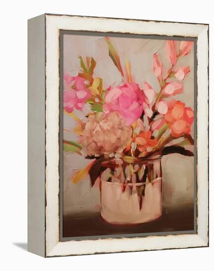 Peach Soft Floral-Kristy Andrews-Framed Stretched Canvas