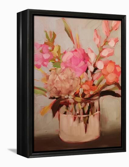 Peach Soft Floral-Kristy Andrews-Framed Stretched Canvas