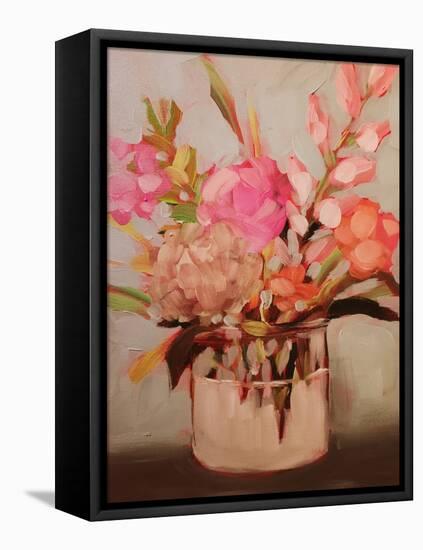 Peach Soft Floral-Kristy Andrews-Framed Stretched Canvas