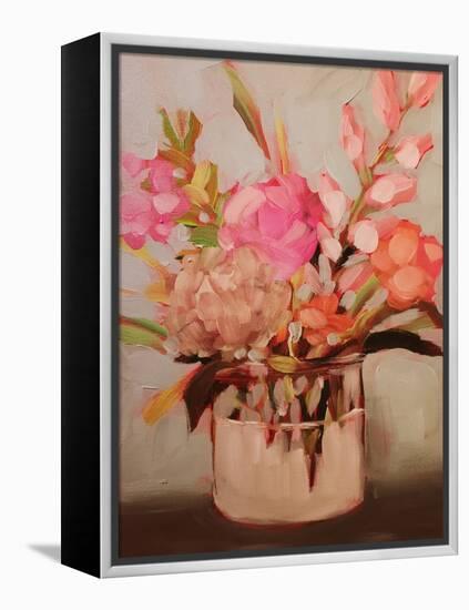 Peach Soft Floral-Kristy Andrews-Framed Stretched Canvas