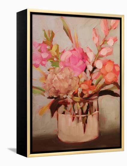 Peach Soft Floral-Kristy Andrews-Framed Stretched Canvas