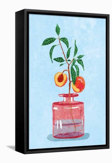 Peach Tree in Vase-Raissa Oltmanns-Framed Premier Image Canvas