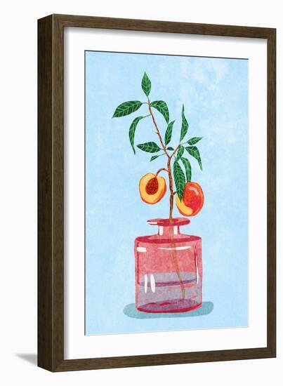 Peach Tree in Vase-Raissa Oltmanns-Framed Giclee Print