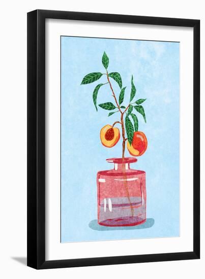 Peach Tree in Vase-Raissa Oltmanns-Framed Giclee Print