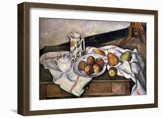 Peaches and Pears, 1890-1894-Paul Cézanne-Framed Giclee Print