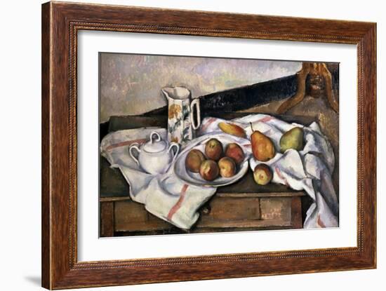 Peaches and Pears, 1890-1894-Paul Cézanne-Framed Giclee Print