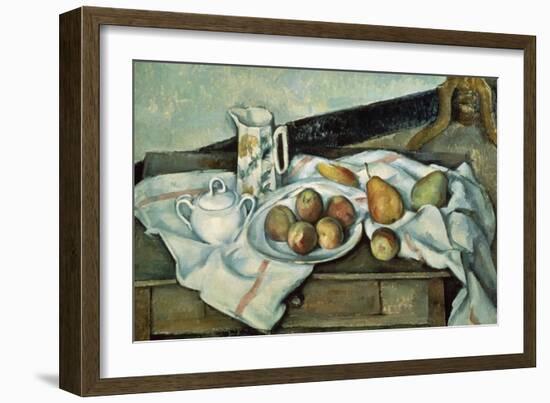 Peaches and Pears-Paul Cézanne-Framed Giclee Print