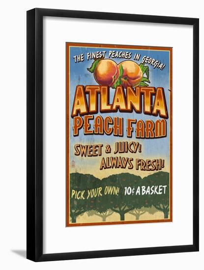 Peaches - Atlanta, Georgia-Lantern Press-Framed Art Print