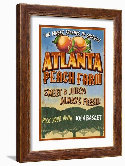 Peaches - Atlanta, Georgia-Lantern Press-Framed Art Print