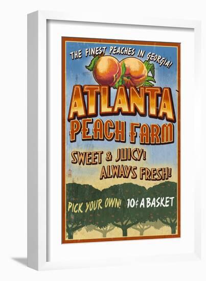 Peaches - Atlanta, Georgia-Lantern Press-Framed Art Print