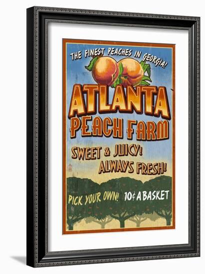 Peaches - Atlanta, Georgia-Lantern Press-Framed Art Print