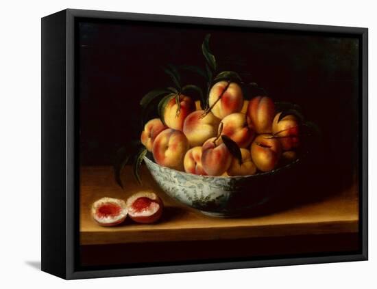 Peaches in a Wanli Kraak Porcelain Bowl on a Ledge-Louise Moillon-Framed Premier Image Canvas