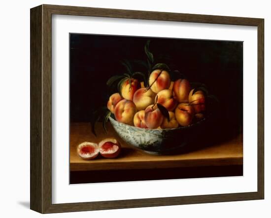 Peaches in a Wanli Kraak Porcelain Bowl on a Ledge-Louise Moillon-Framed Giclee Print