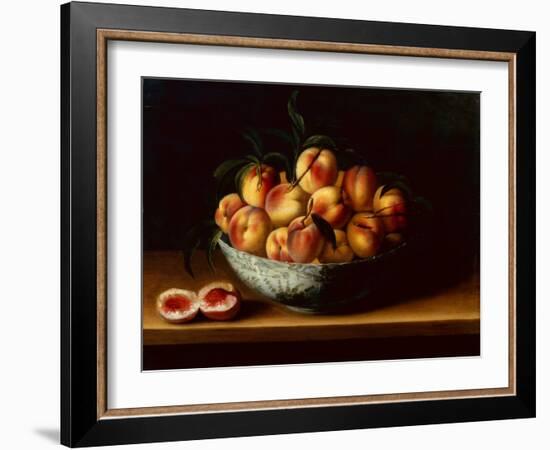Peaches in a Wanli Kraak Porcelain Bowl on a Ledge-Louise Moillon-Framed Giclee Print