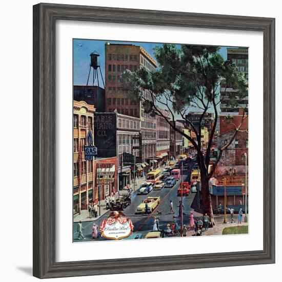 "Peachtree Street," June 25, 1960-John Falter-Framed Giclee Print