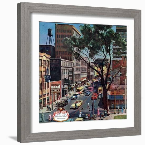 "Peachtree Street," June 25, 1960-John Falter-Framed Giclee Print