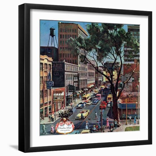 "Peachtree Street," June 25, 1960-John Falter-Framed Giclee Print