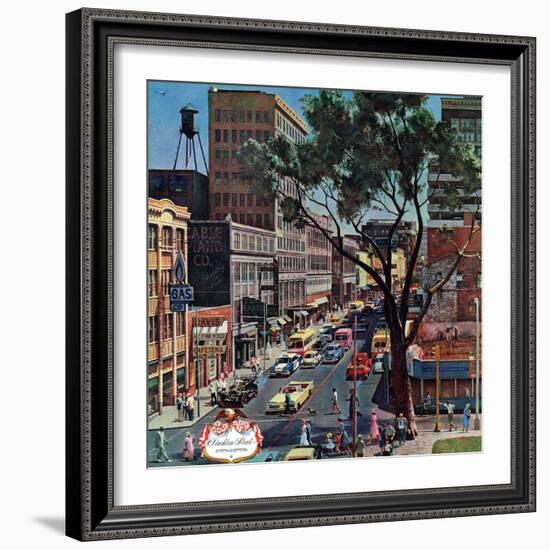 "Peachtree Street," June 25, 1960-John Falter-Framed Giclee Print