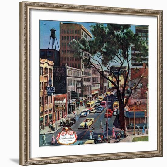 "Peachtree Street," June 25, 1960-John Falter-Framed Premium Giclee Print