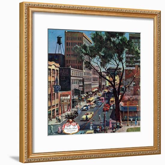 "Peachtree Street," June 25, 1960-John Falter-Framed Premium Giclee Print