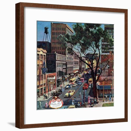 "Peachtree Street," June 25, 1960-John Falter-Framed Premium Giclee Print