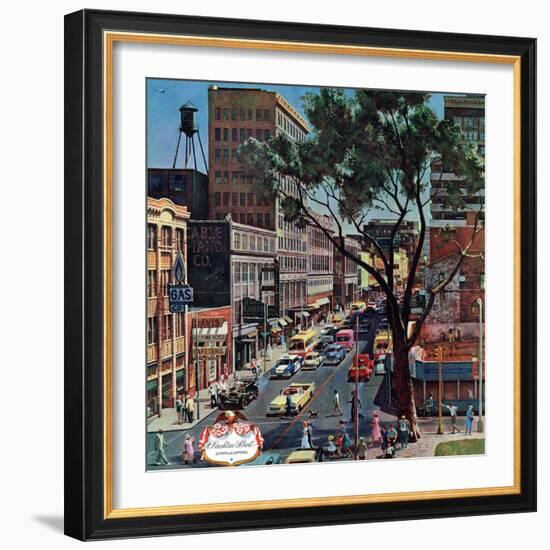 "Peachtree Street," June 25, 1960-John Falter-Framed Premium Giclee Print