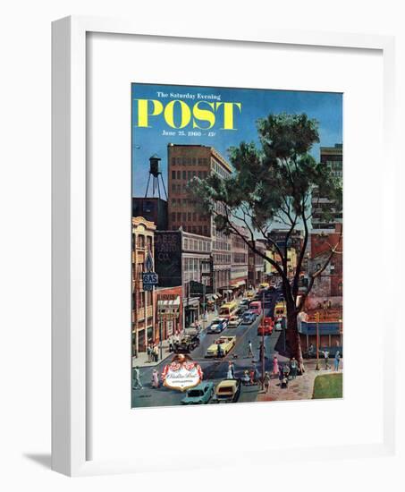 "Peachtree Street," Saturday Evening Post Cover, June 25, 1960-John Falter-Framed Giclee Print