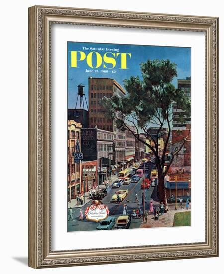 "Peachtree Street," Saturday Evening Post Cover, June 25, 1960-John Falter-Framed Giclee Print