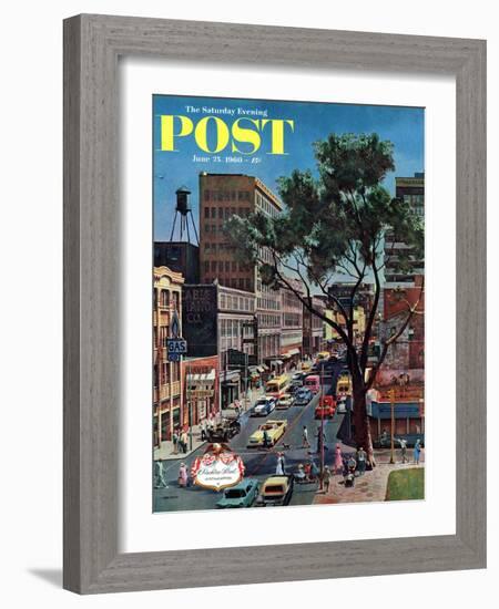 "Peachtree Street," Saturday Evening Post Cover, June 25, 1960-John Falter-Framed Giclee Print