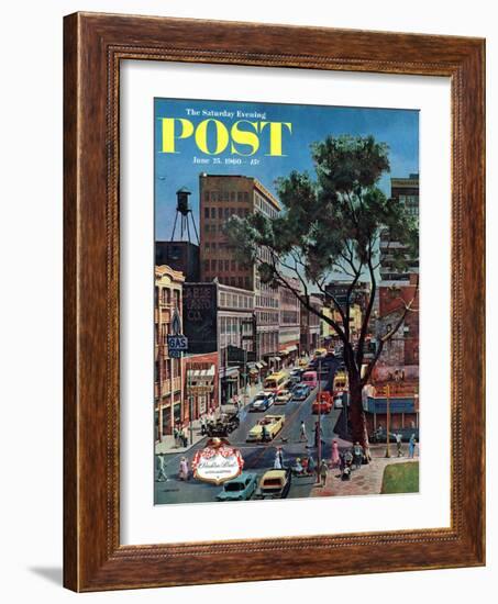 "Peachtree Street," Saturday Evening Post Cover, June 25, 1960-John Falter-Framed Giclee Print