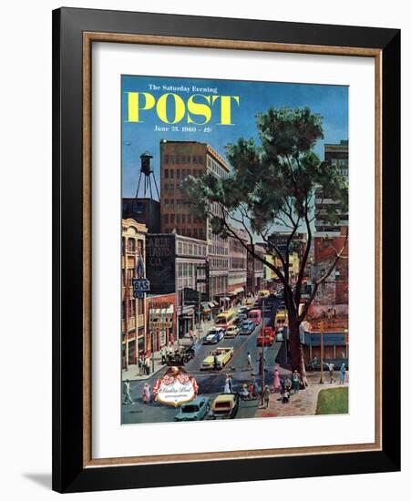 "Peachtree Street," Saturday Evening Post Cover, June 25, 1960-John Falter-Framed Giclee Print