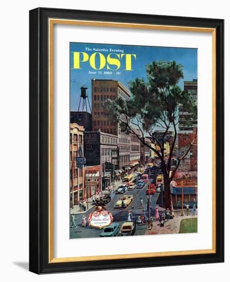 "Peachtree Street," Saturday Evening Post Cover, June 25, 1960-John Falter-Framed Giclee Print