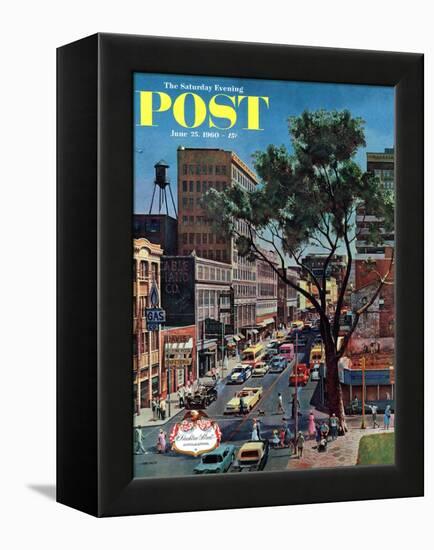 "Peachtree Street," Saturday Evening Post Cover, June 25, 1960-John Falter-Framed Premier Image Canvas