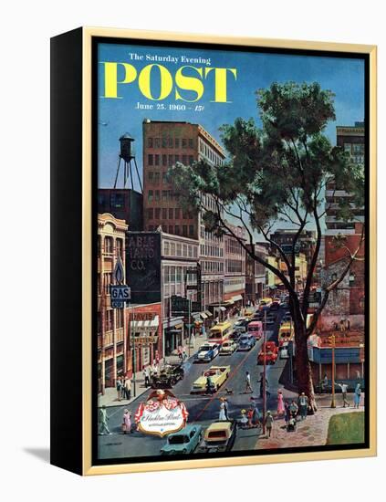 "Peachtree Street," Saturday Evening Post Cover, June 25, 1960-John Falter-Framed Premier Image Canvas